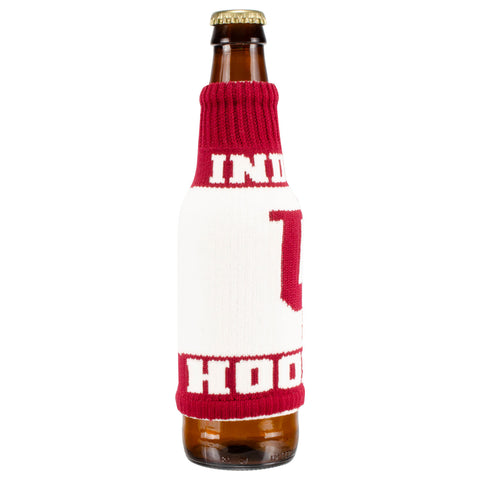 Indiana Hoosiers Primary Knit Coozie in Crimson and White - Side View