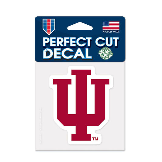 Indiana Hoosiers 4" x 4" Perfect Cut Primary Decal in Crimson - Front View