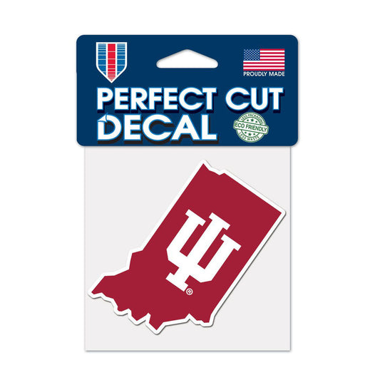 Indiana Hoosiers 4" x 4" Perfect Cut State Decal in Crimson - Front View