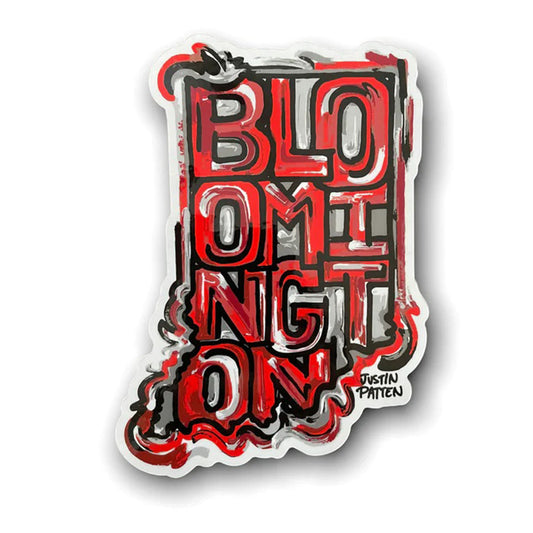 Indiana Hoosiers Bloomington State Decal in Crimson - Front View