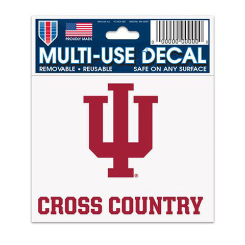 Indiana Hoosiers 3" x 4" Cross Country Decal in Crimson - Front View