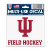 Indiana Hoosiers 3" x 4" Field Hockey Decal in Crimson - Front View