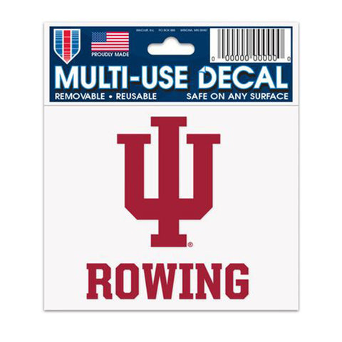 Indiana Hoosiers 3" x 4" Rowing Decal in Crimson - Front View