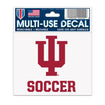 Indiana Hoosiers 3" x 4" Soccer Decal in Crimson - Front View