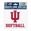 Indiana Hoosiers 3" x 4" Softball Decal in Crimson - Front View