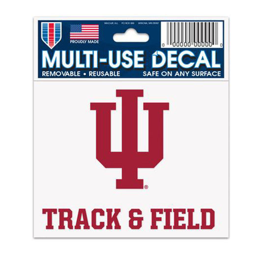 Indiana Hoosiers 3" x 4" Track & Field Decal in Crimson - Front View