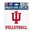 Indiana Hoosiers 3" x 4" Volleyball Decal in Crimson - Front View
