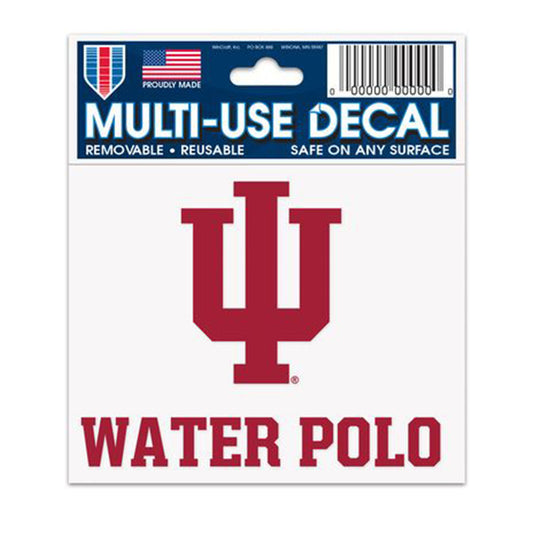 Indiana Hoosiers 3" x 4" Water Polo Decal in Crimson - Front View