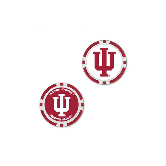 Indiana Hoosiers Crimson & White Ball Marker - Front and Back View