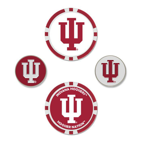 Indiana Hoosiers Golf Set of 4 Ball Markers - Front View