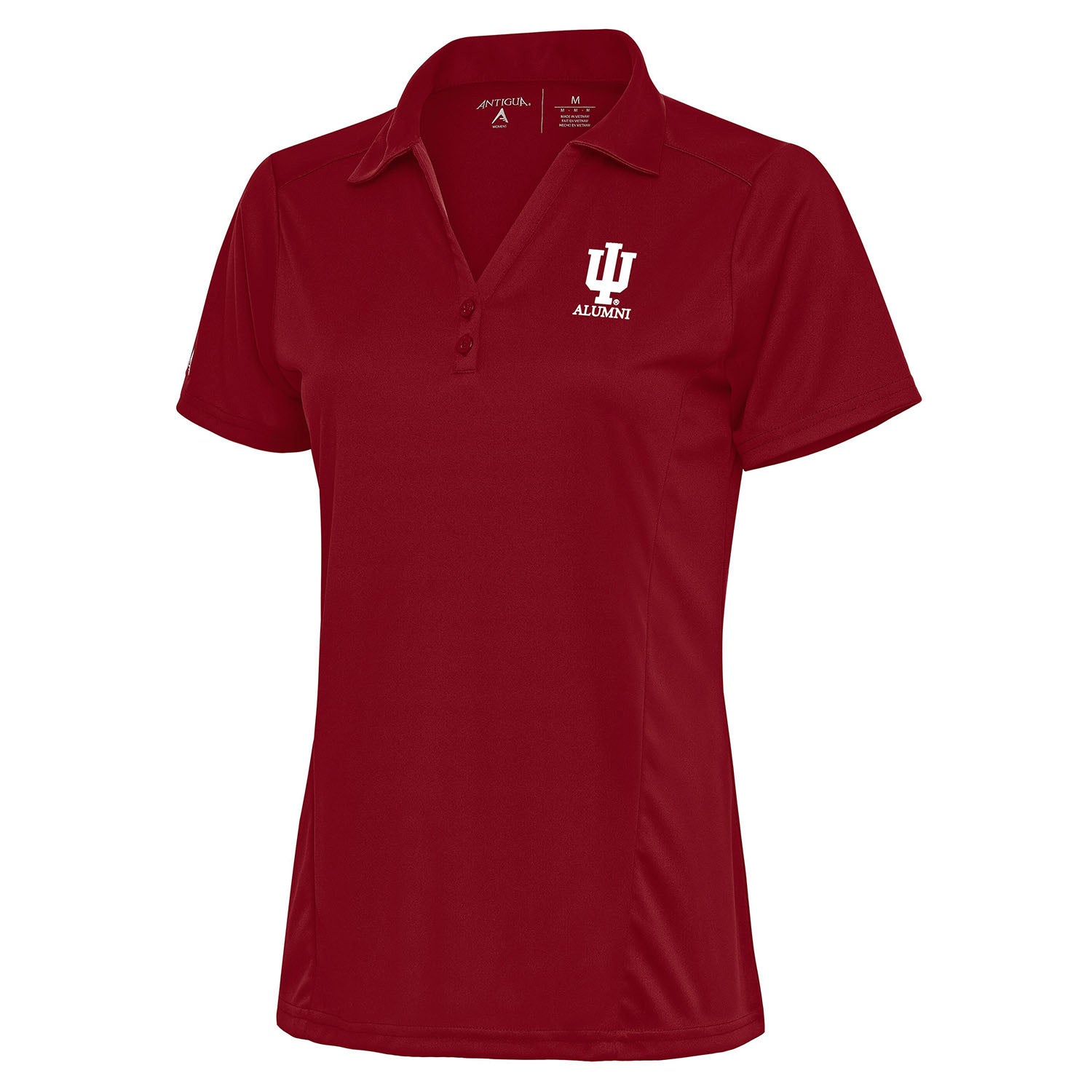 Ladies Indiana Hoosiers Tribute Alumni Polo in Crimson - Front View