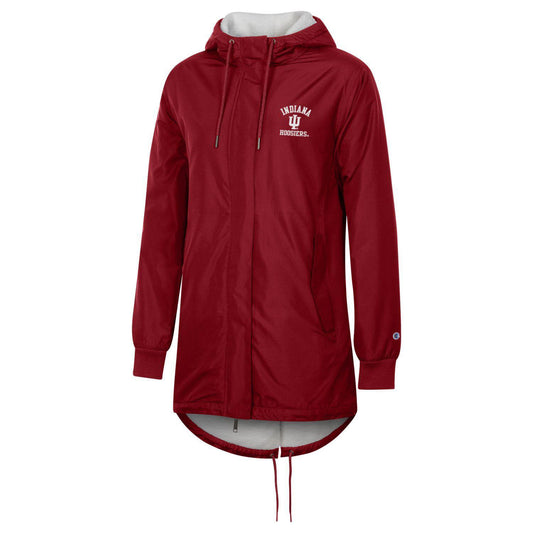 Ladies Indiana Hoosiers Stadium Sherpa Jacket in Crimson - Front View