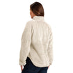 Ladies Indiana Hoosiers Fuzzy Skybox Jacket in White - Back View