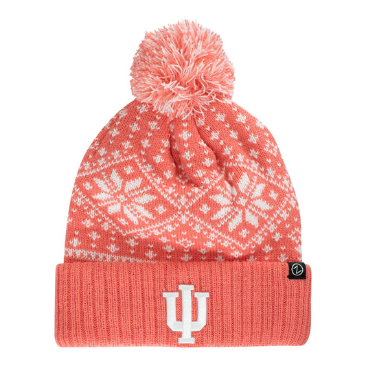 Ladies Indiana Hoosiers Vonn Pink Knit Hat - Front View