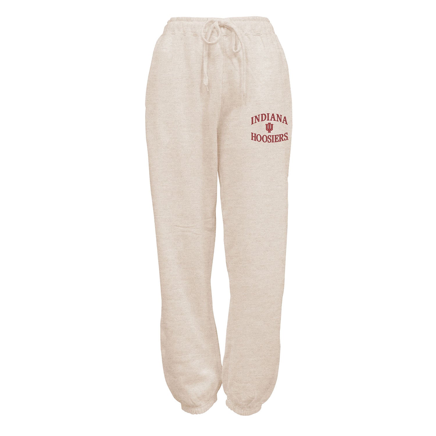 Ladies Indiana Hoosiers Hayley Baggy Fleece Jogger in Heather Ash - Front View
