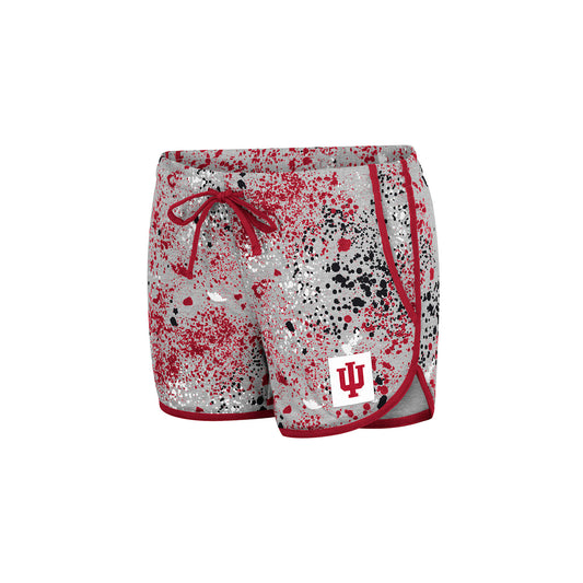 Ladies Indiana Hoosiers Pocket Shorts in Grey - Front View