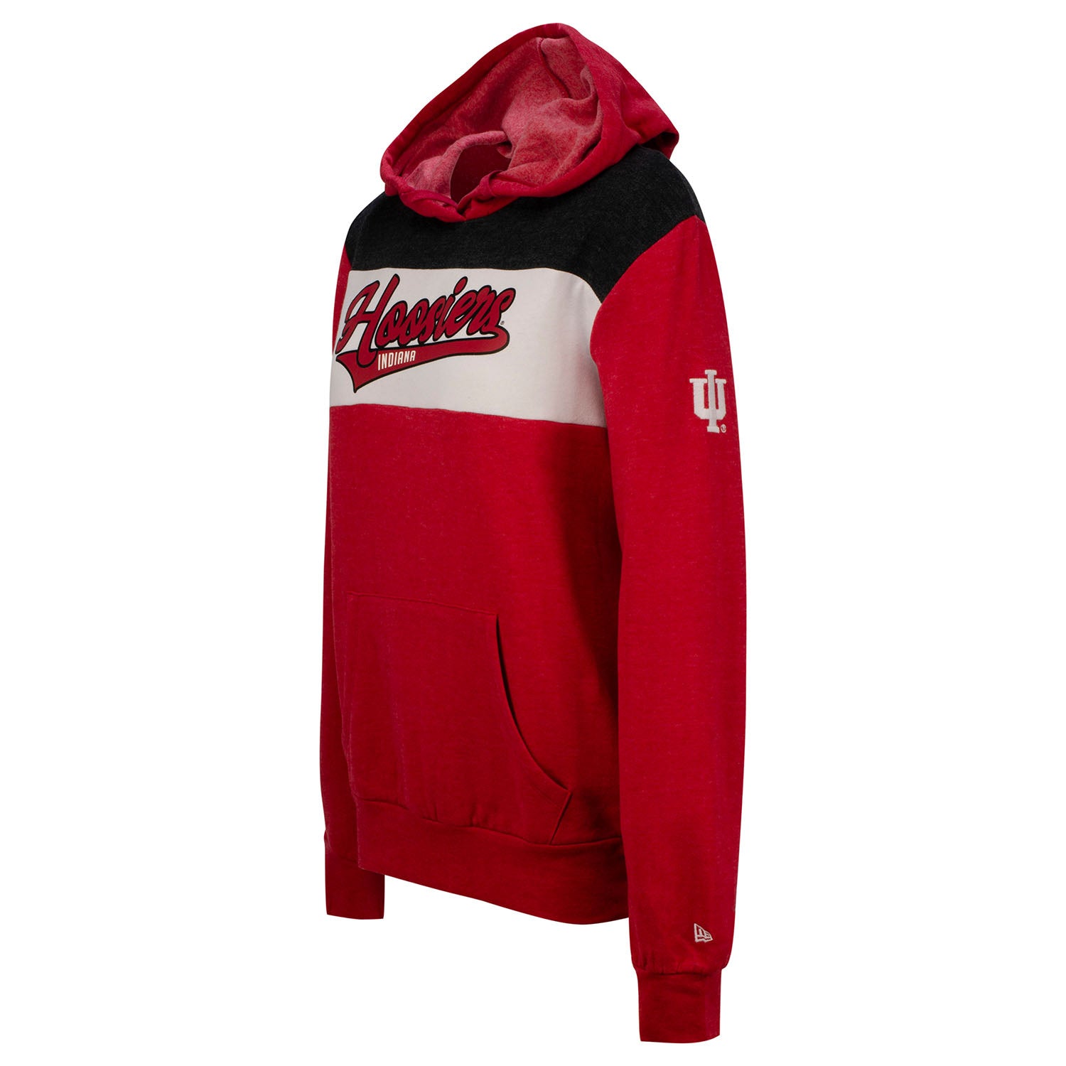 Ladies Indiana Hoosiers Contrast Hooded Sweatshirt in Crimson - Side View