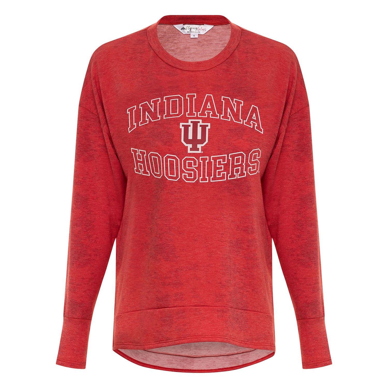 Ladies Indiana Hoosiers Brandy Crew in Crimson - Front View