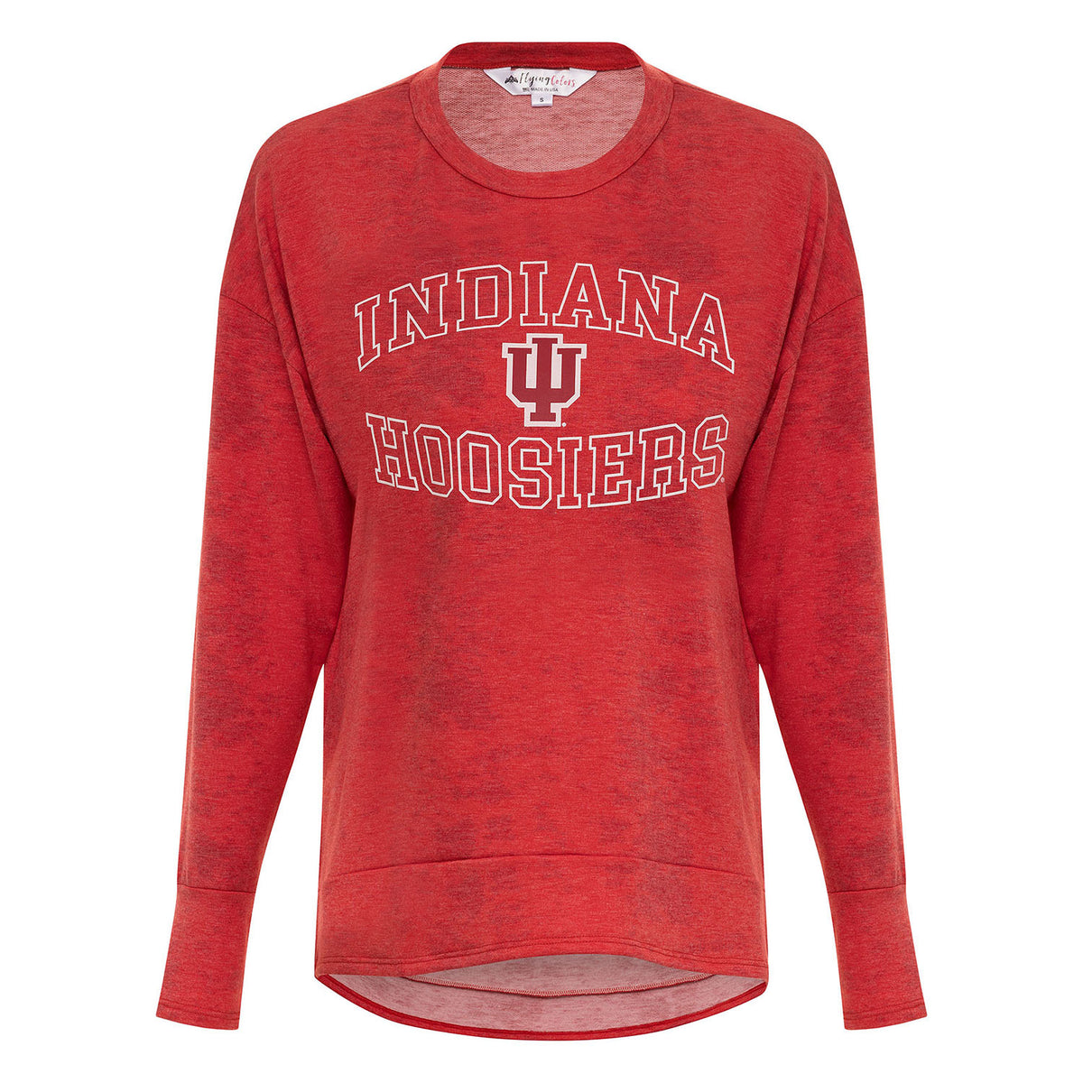 Ladies Indiana Hoosiers Brandy Crew in Crimson - Front View