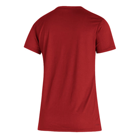 Ladies Indiana Hoosiers Adidas Creator Victory T-Shirt in Crimson - Back View