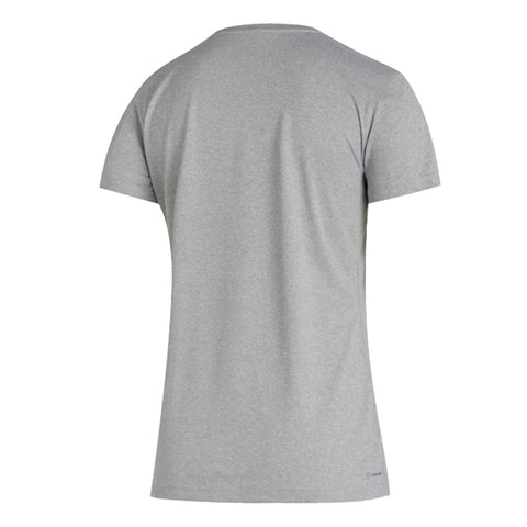 Ladies Indiana Hoosiers Adidas Creator Tail Script T-Shirt in Grey - Back View