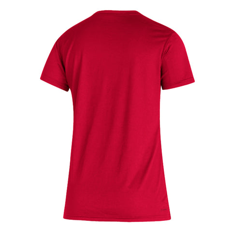 Ladies Indiana Hoosiers Adidas Creator Arched Blur T-Shirt in Crimson - Back View