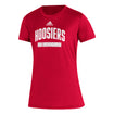 Ladies Indiana Hoosiers Adidas Creator Arched Blur T-Shirt in Crimson - Front View