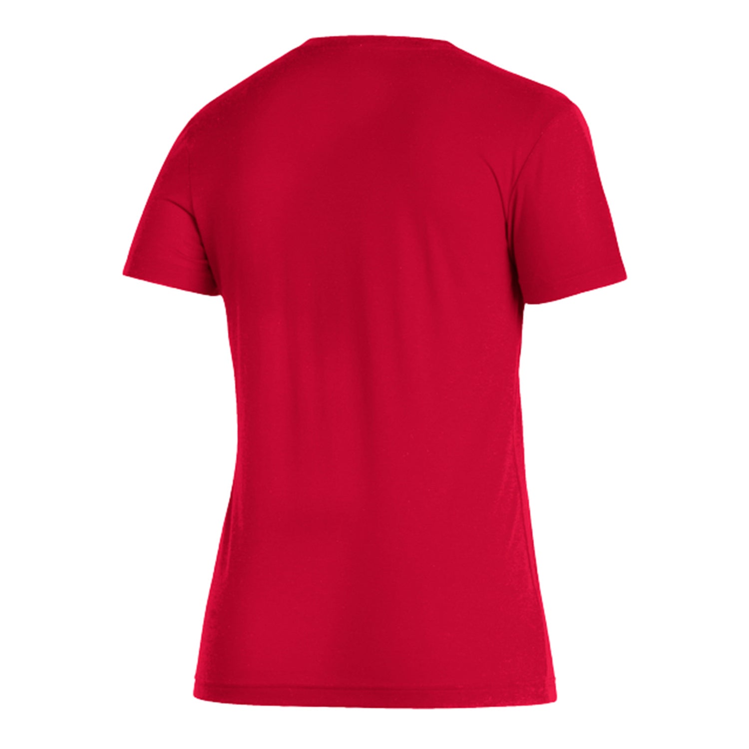 Ladies Indiana Hoosiers Adidas V-Neck Victory Blend T-Shirt in Crimson - Back View