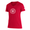 Ladies Indiana Hoosiers Adidas V-Neck Victory Blend T-Shirt in Crimson - Front View
