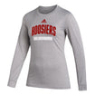 Ladies Indiana Hoosiers Adidas Creator Arched Blur Long Sleeve T-Shirt in Grey - Front View