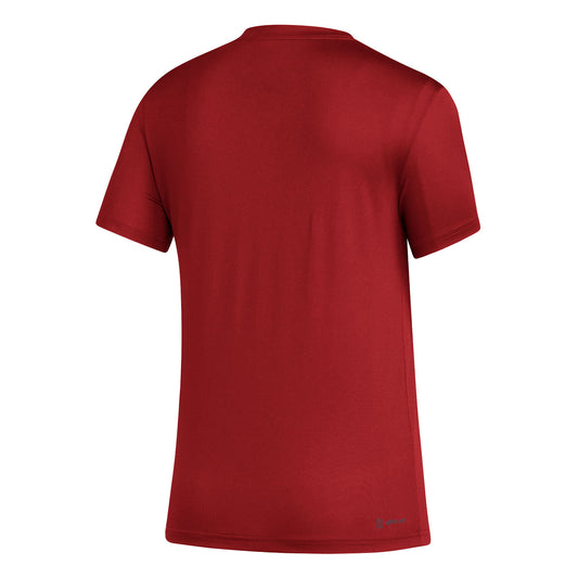Ladies Indiana Hoosiers Adidas Script Indiana T-Shirt in Crimson - Back View