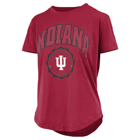 Ladies Indiana Hoosiers Irvine Edith Puff T-Shirt - Front View