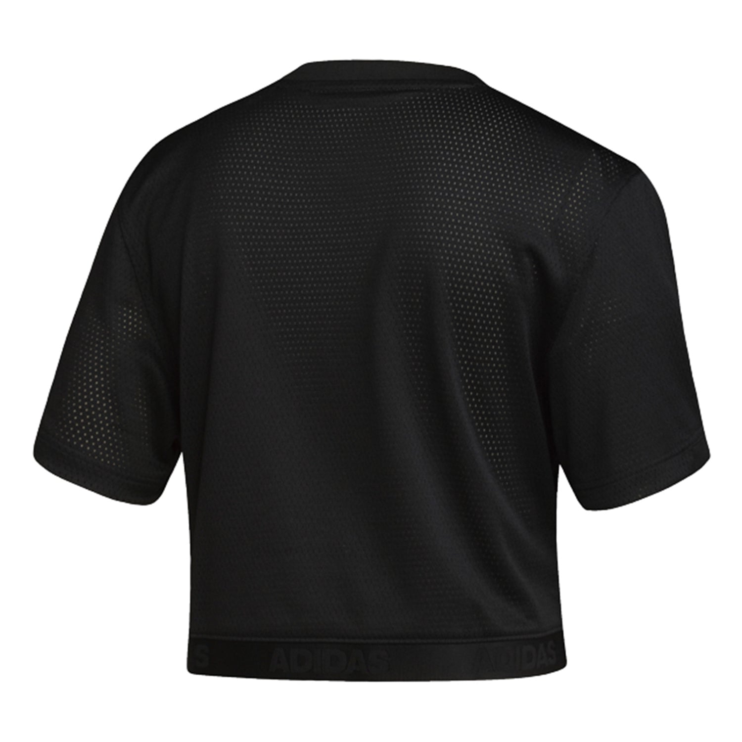 Ladies Indiana Hoosiers Adidas Football Crop Jersey in Black - Back View