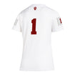 Ladies Indiana Hoosiers Adidas #1 Football White Jersey - Back View