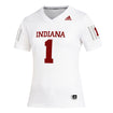 Ladies Indiana Hoosiers Adidas #1 Football White Jersey - Front View
