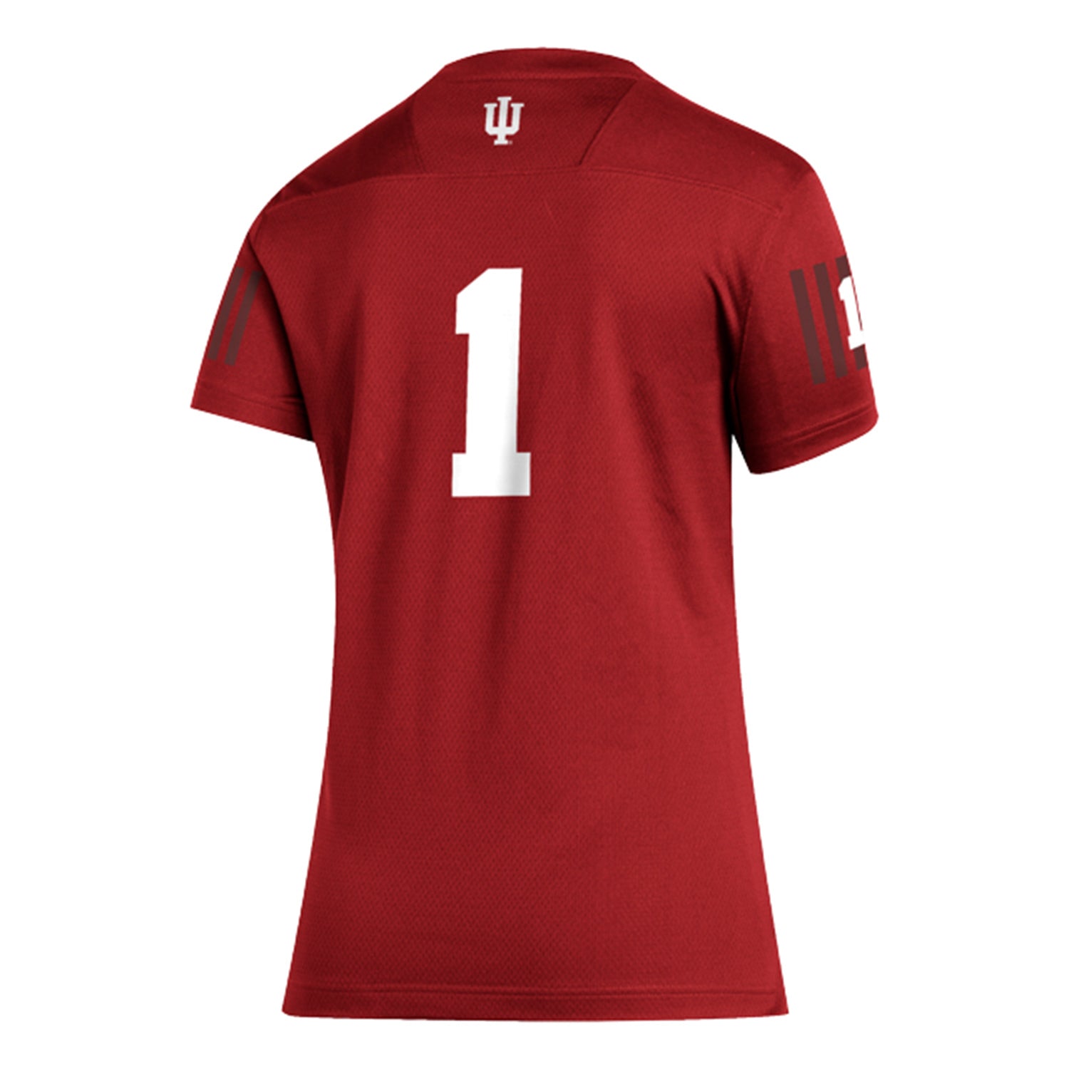 Ladies Indiana Hoosiers Adidas #1 Football Crimson Jersey - Back View