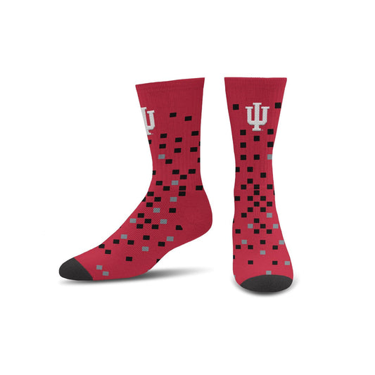 Indiana Hoosiers Digi Crew Socks in Crimson - Front View