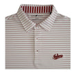 Indiana Hoosiers Performance Stripe White Polo - Front Close View