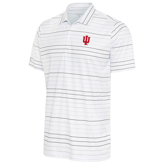 Indiana Hoosiers Ryder Stripe Polo in White - Front View
