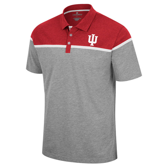 Indiana Hoosiers Chamberlain Polo in Grey and Crimson - Front View