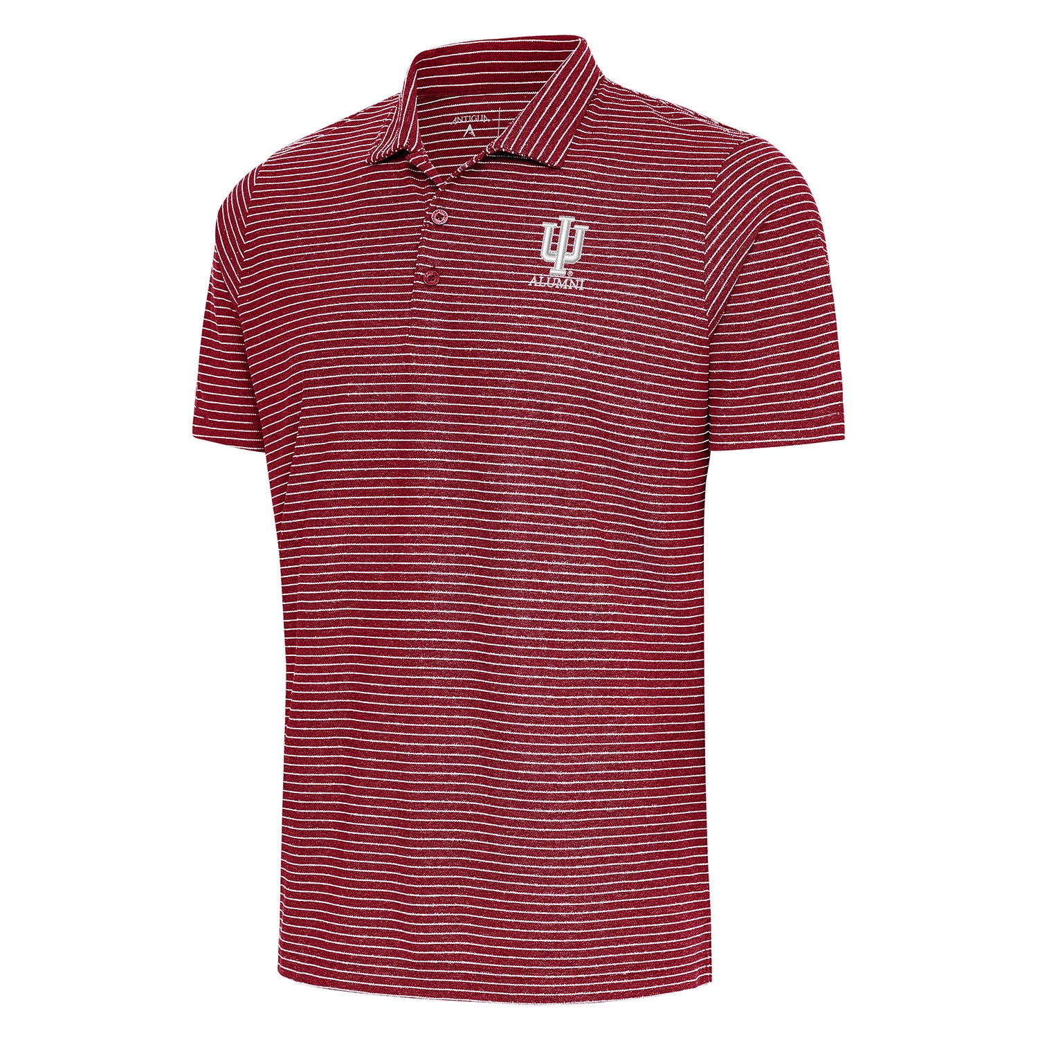 Indiana Hoosiers Alumni Esteem Stripe Crimson Polo - Front View