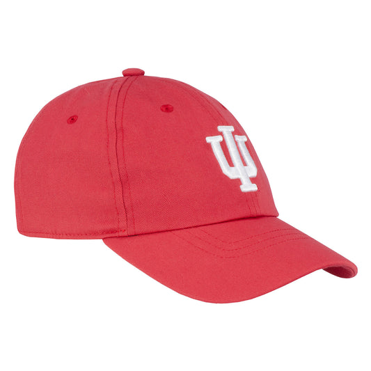 Indiana Hoosiers Adidas Performance Slouch Adjustable Hat in Crimson - Front/Side View