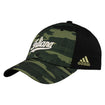 Indiana Hoosiers Adidas Script Indiana Flex Hat in Camo - Front/Side View