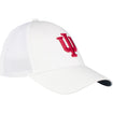 Indiana Hoosiers Adidas Coach Mesh Adjustable Hat in White - Front/Side View
