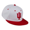 Indiana Hoosiers Adidas Two Tone Wool Fitted Hat in White and Crimson - Front/Side View
