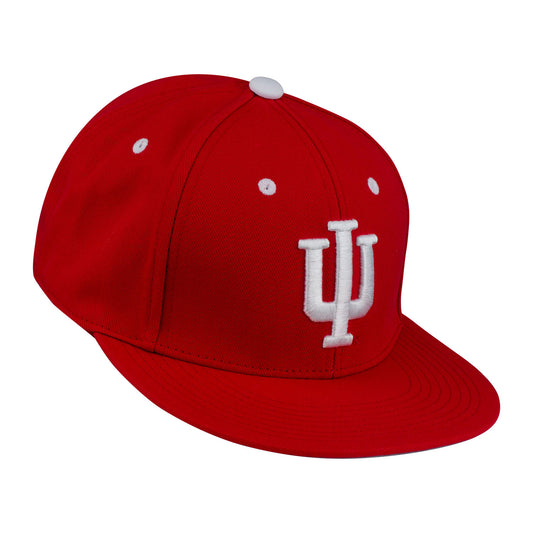 Indiana Hoosiers Adidas Wool Fitted Hat in Crimson - Front/Side View