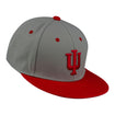 Indiana Hoosiers Adidas Two Tone Wool Fitted Hat in Grey and Crimson - Front/Side View