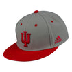 Indiana Hoosiers Adidas Two Tone Wool Fitted Hat in Grey and Crimson - Front/Side View