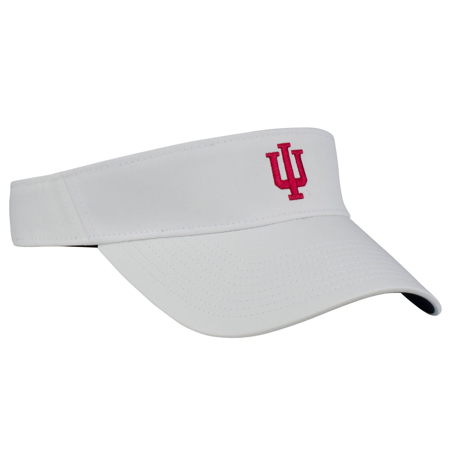 Indiana Hoosiers Adidas Coach Thin White Visor - Front/Side View