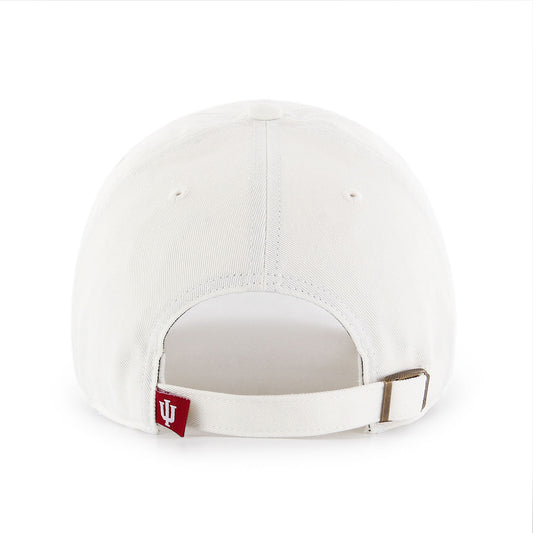 Indiana Hoosiers Cleanup Adjustable Hat in White - Back View